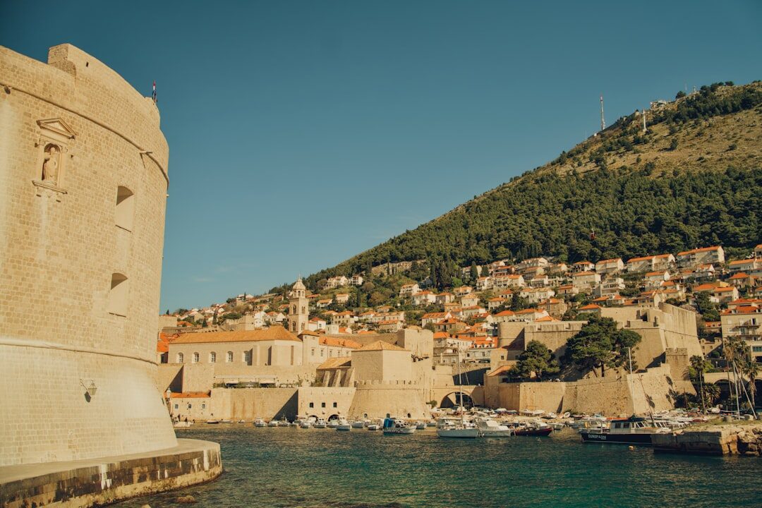 Narrow stone streets of an old Croatian coastal town